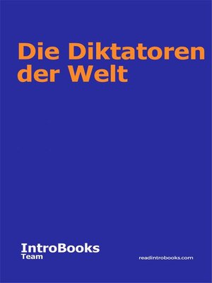 cover image of Die Diktatoren der Welt